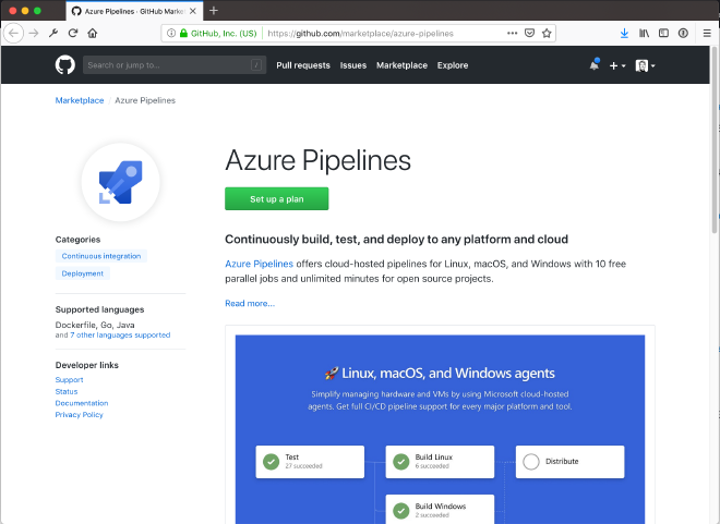 Azure Pipelines on Github